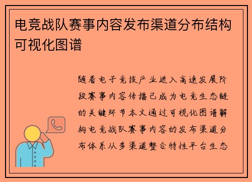 电竞战队赛事内容发布渠道分布结构可视化图谱